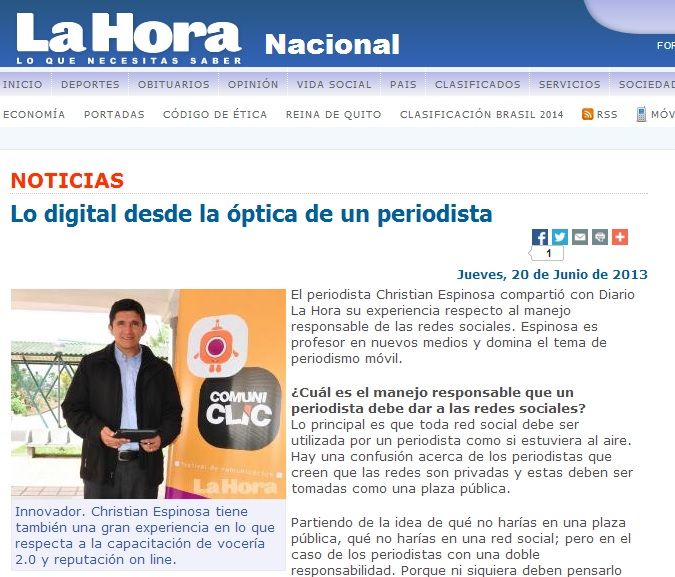 periodismo digital Ecuador y redes sociales